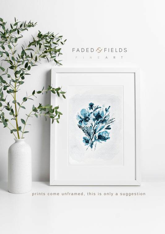 "Mayan Blue Bouquet" Art Print