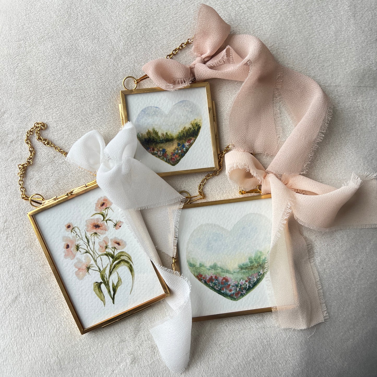 Brass + Glass - Large Landscape Heart