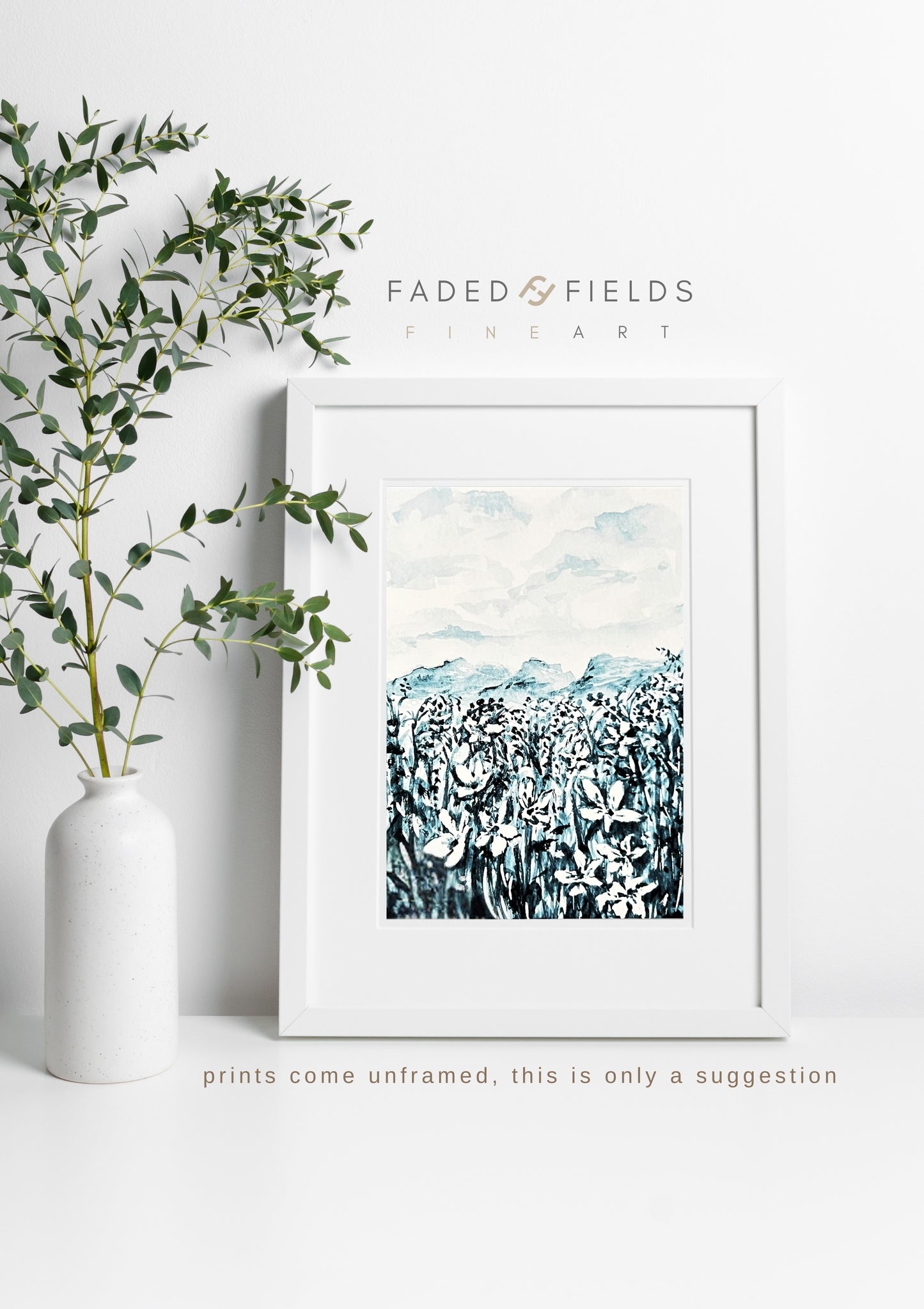 "Mayan Blue Flower Field" Art Print