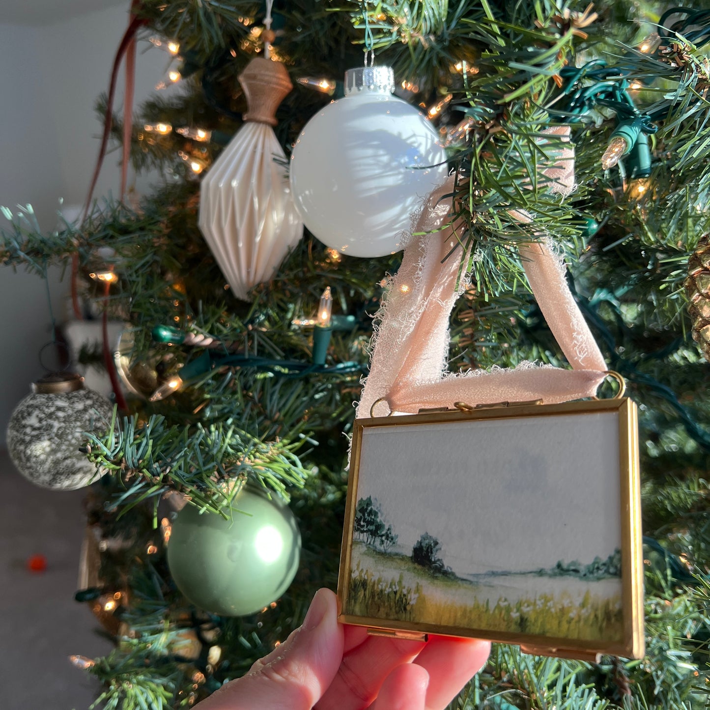 Brass + Glass Ornament - Soft Landscape