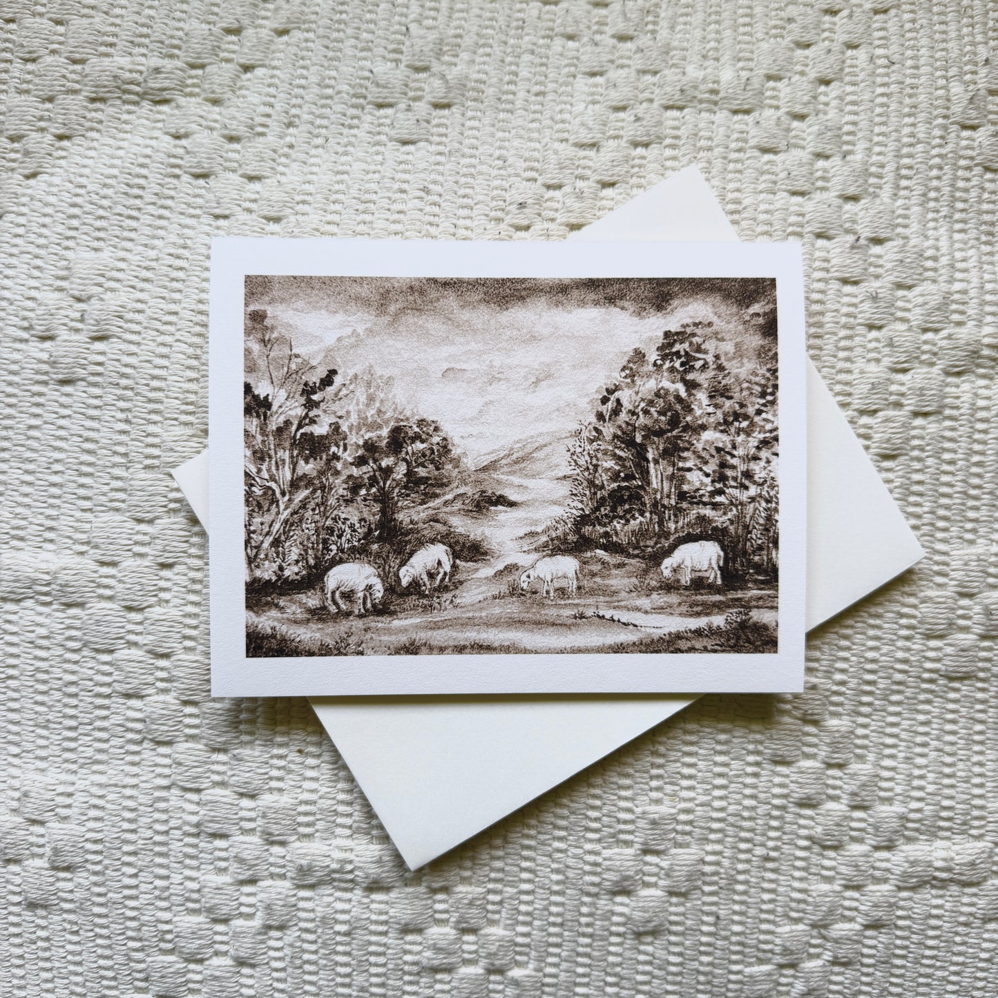 Sepia Sheep Card