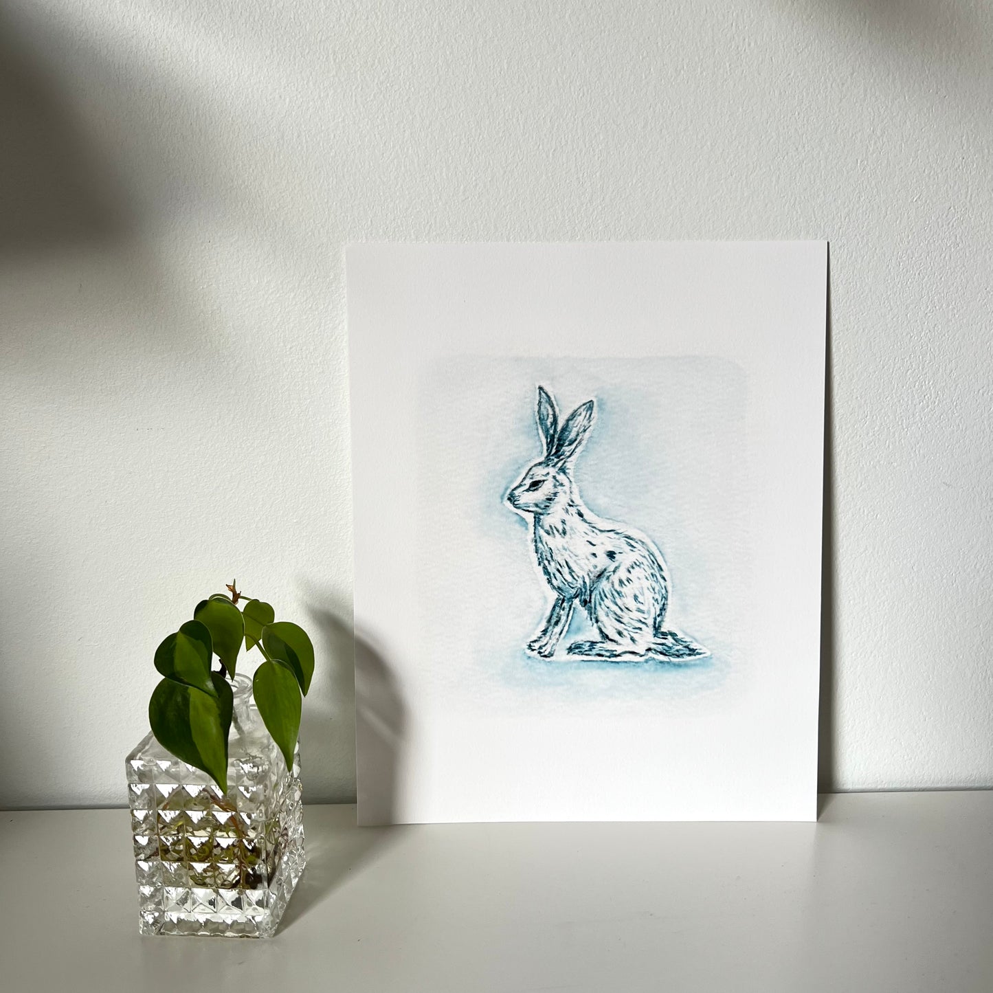"Mayan Blue Rabbit" Art Print
