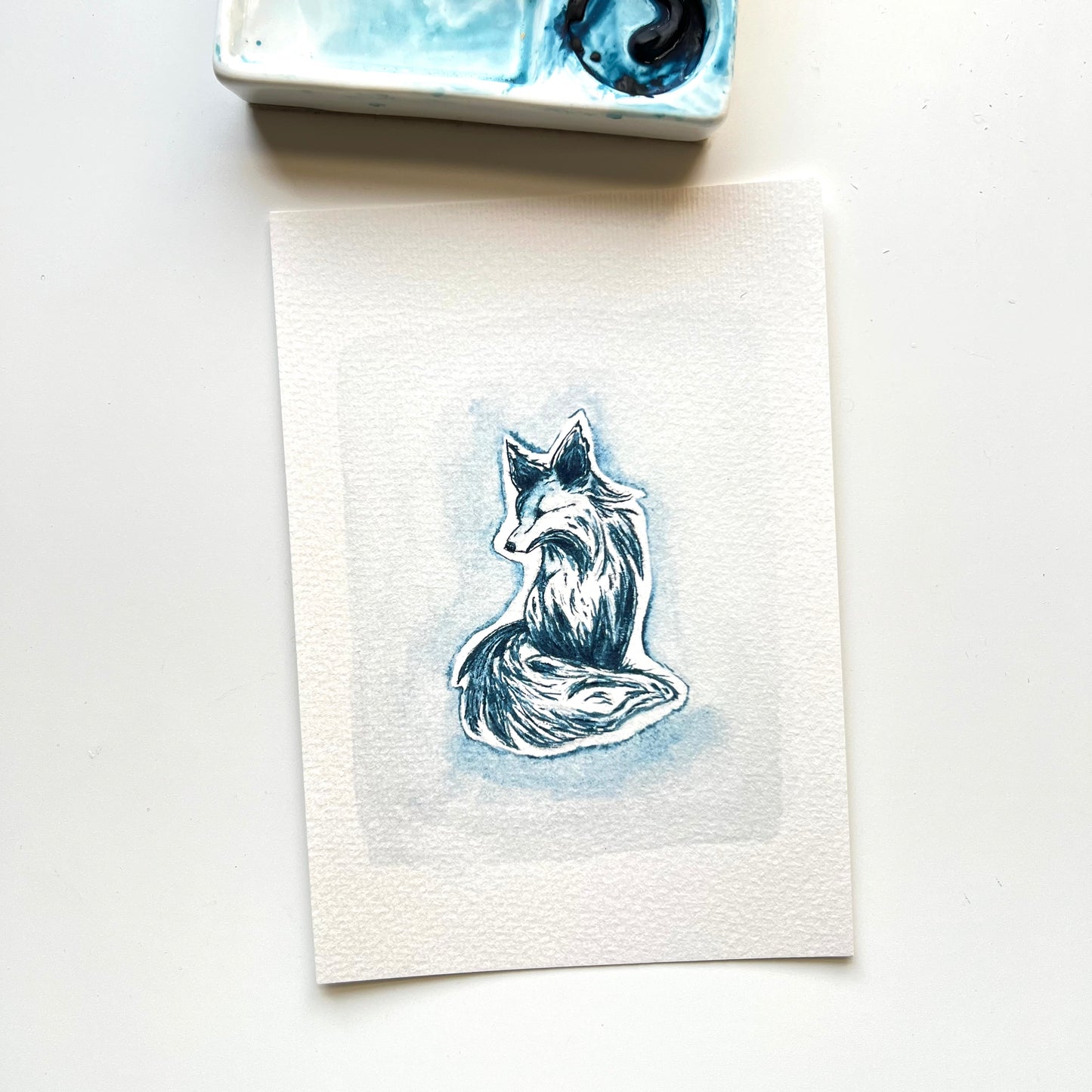 "Mayan Blue Fox" Art Print