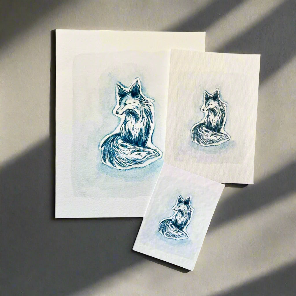 "Mayan Blue Fox" Art Print