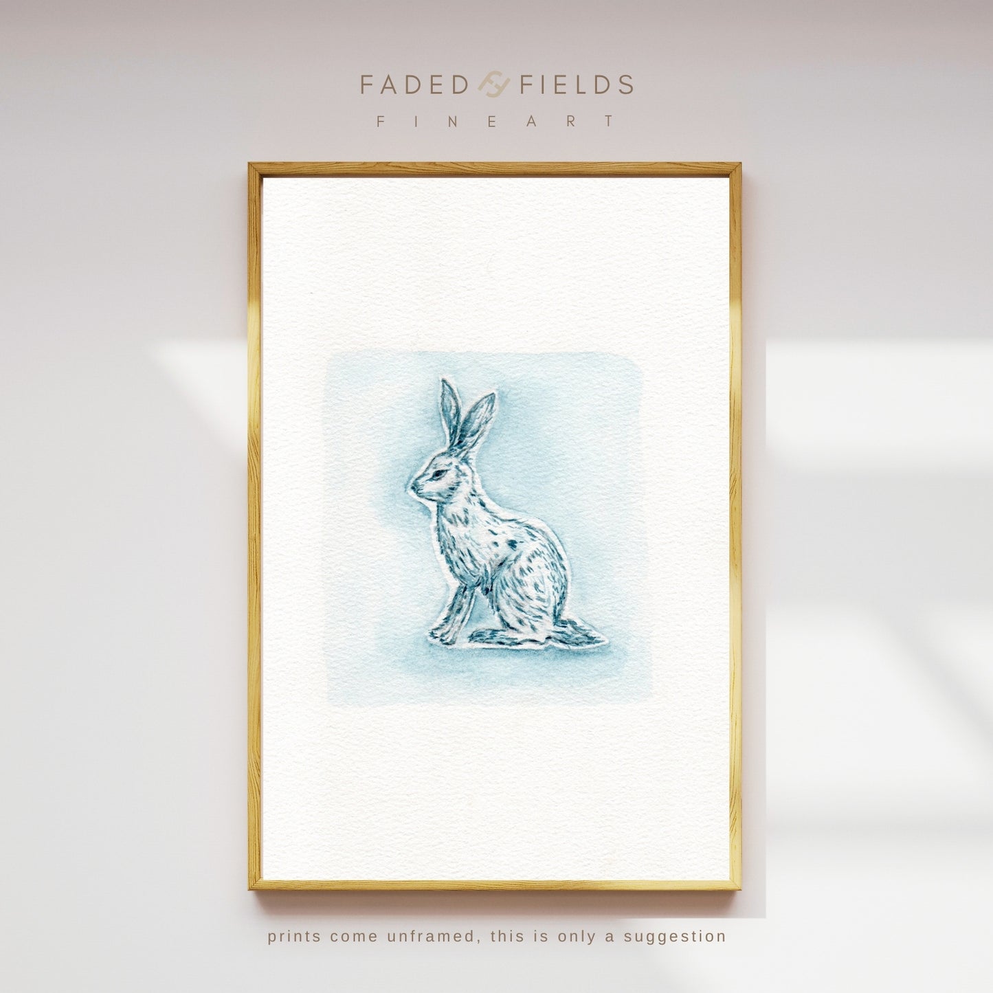 "Mayan Blue Rabbit" Art Print