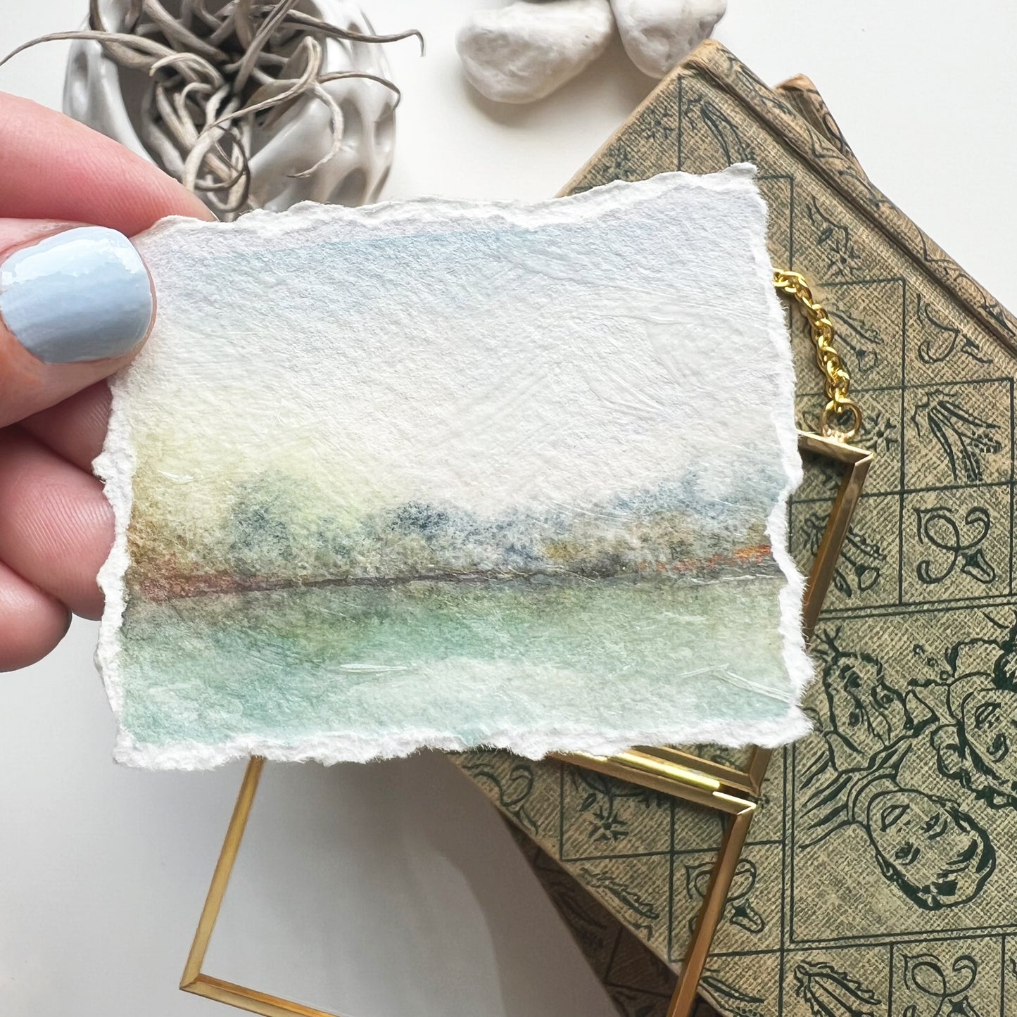 Floating Brass Minis - Teal Landscape