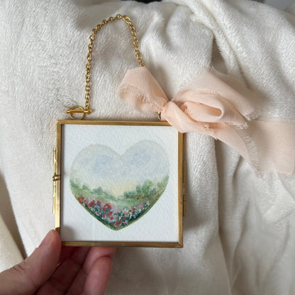 Brass + Glass - Large Landscape Heart