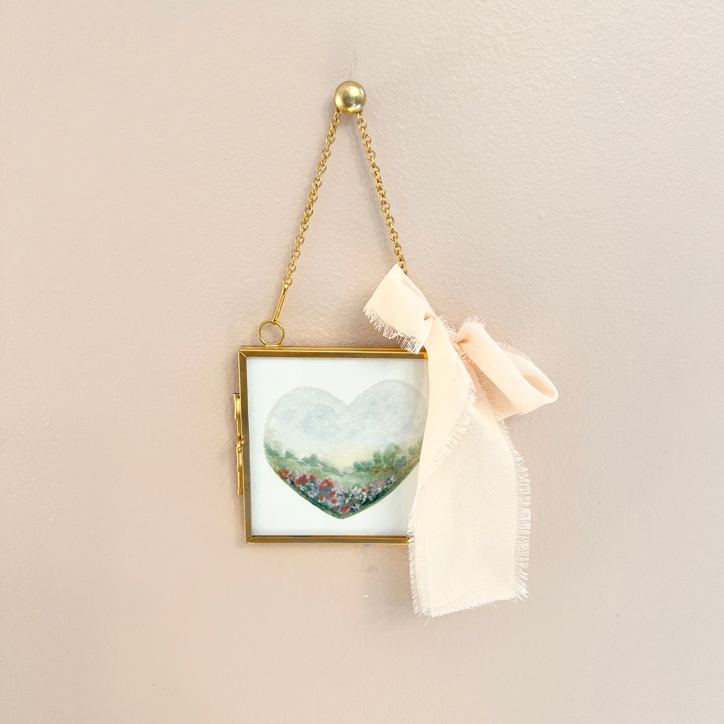 Brass + Glass - Large Landscape Heart