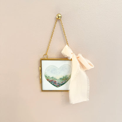 Brass + Glass - Large Landscape Heart