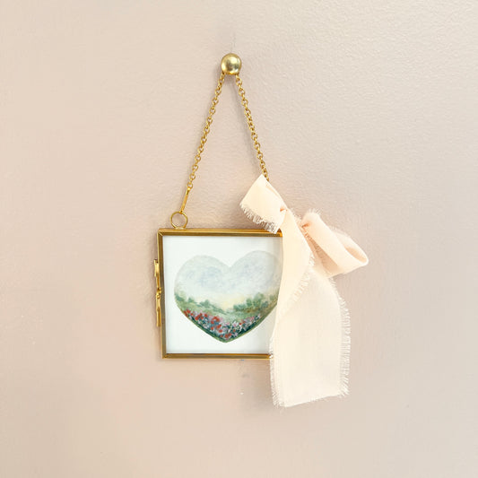 Brass + Glass - Large Landscape Heart