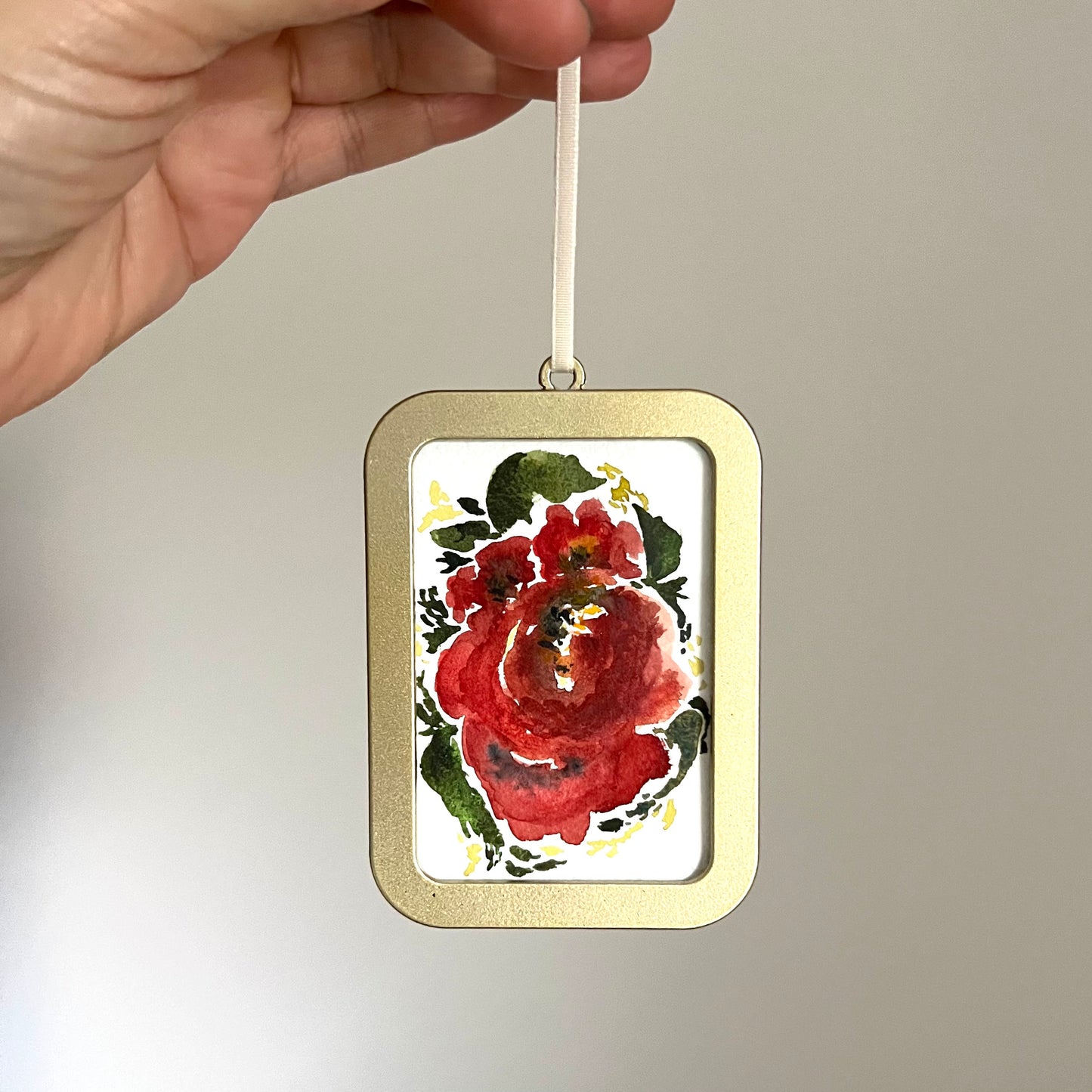 Portrait Red Floral Ornament