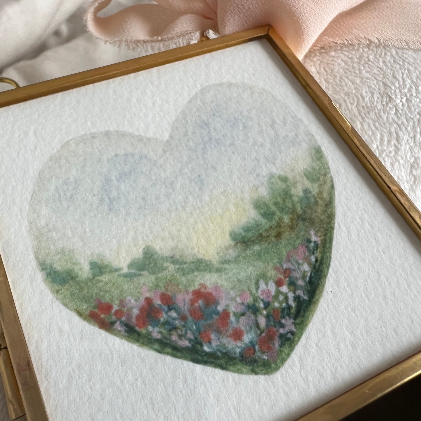 Brass + Glass - Large Landscape Heart