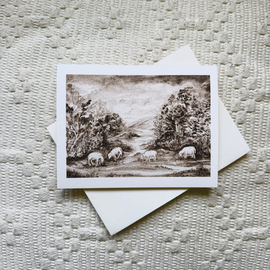 Sepia Sheep Card