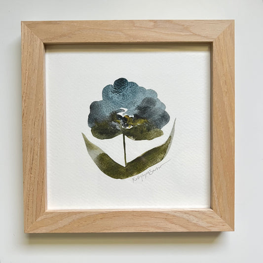 Framed Deep Blue Bloom