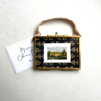 Brass + Glass Ornament - Landscape + Black