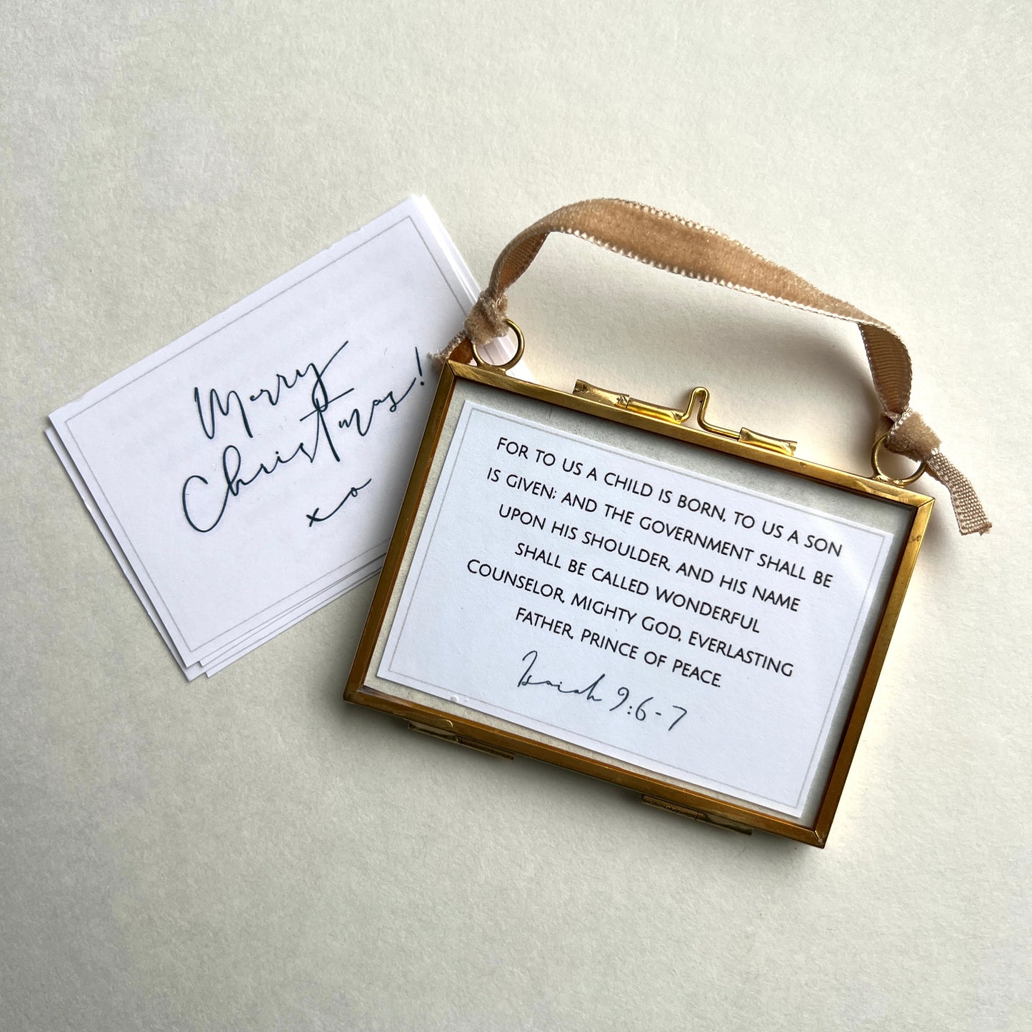 Brass + Glass Ornament - Landscape + Black