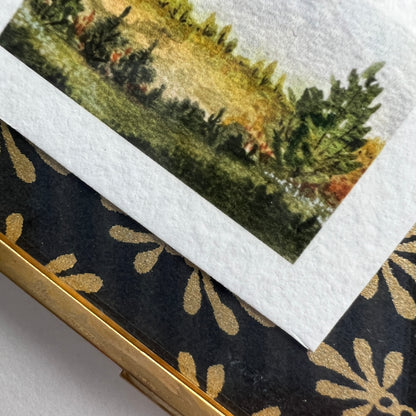 Brass + Glass Ornament - Landscape + Black