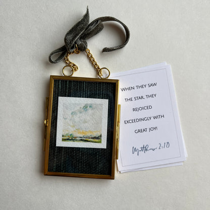 Brass + Glass Ornament - Sky