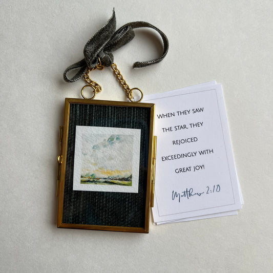 Brass + Glass Ornament - Sky