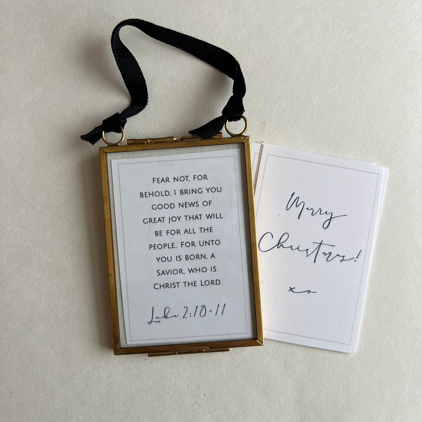 Brass + Glass Ornament - Mini Tree + Black