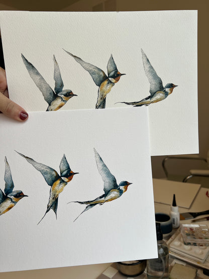 Three Swallows Print