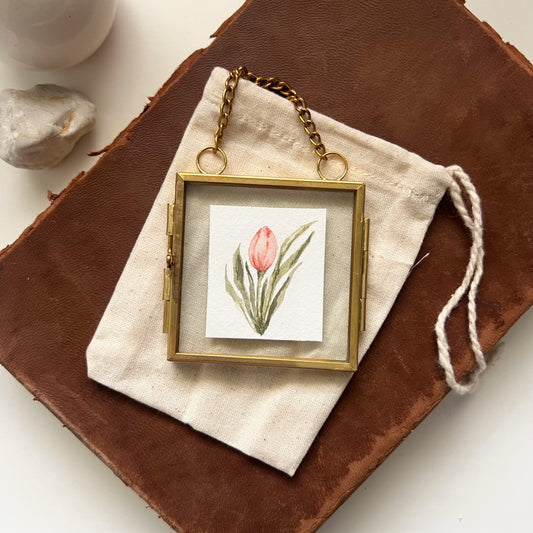 Floating Brass Minis - Pink Tulip