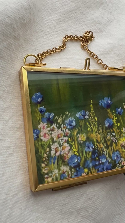 Brass + Glass - Blue Floral