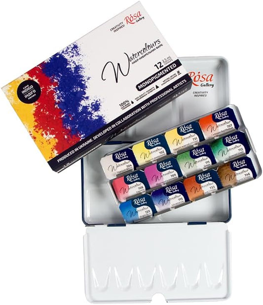 ROSA Gallery Mono Pigmented Professional Watercolor Paint Set 12